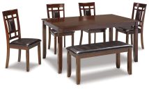 Ashley Furniture D384-325 Bennox - Dining Room Table Set (Set of 6) - Brown