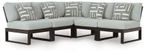 Ashley Furniture P490P2 Ashley Furniture P490P2 Beachloft - 5-Piece Outdoor Sectional - Black / Gray