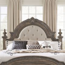 Liberty Furniture 502-BR01HU Carlisle Court - Queen Upholstered Poster Headboard - Medium Brown