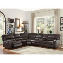 ACME 54155 Saul - Sectional Sofa - Espresso Leather-Aire