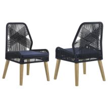CoasterElevations 110034 Nakia - Woven Rope Dining Side Chairs (Set of 2) - Dark Navy