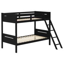 CoasterEveryday 405051BLK Littleton - Wood Twin Over Twin Bunk Bed - Black
