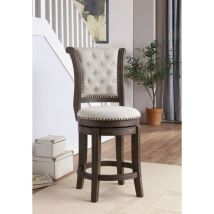 ACME 96455 Glison - Counter Height Chair (Set of 2) - Beige Fabric & Walnut