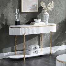 ACME LV02466 Daveigh - Sofa Table - White High & Gold