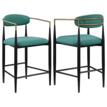 Coaster Fine Furniture 121185 Tina - Fabric Upholstered Counter Chair (Set of 2) - Green