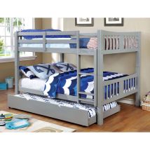 Furniture of America CM-BK929F-GY-BED Cameron - Full Over Full Bunk Bed - Gray