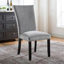 Furniture of America CM3744GY-SC-2PK Kian - Side Chair (Set of 2) - Black / Light Gray