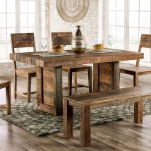 Furniture of America FOA51029 Galanthus - Dining Table - Weathered Light Natural Tone