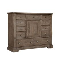 Samuel Lawrence Furniture S958-041 Lawson's Creek - 11-Drawer Gentleman's Chest With Storage Cabinet - Dark Brown