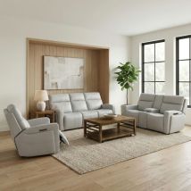 Liberty Furniture 7026GR-UPH-SOLOREC Liberty Furniture 7026GR-UPH-SOLOREC Chase - Sofa With Loveseat & Recliner - Oslo Gray