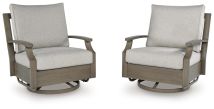 Ashley Furniture P701-821 Rainier Ranch - Swivel Glider Chair With Cushion - Brown / Beige