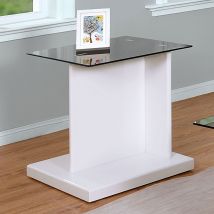 Furniture of America CM4567WH-E Mannedorf - End Table - Black / White