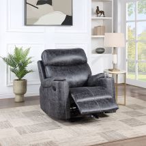 ACME LV02572 Hirah - Motion Glider Recliner - Dark Gray Polish Microfiber