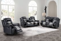 New Classic 20-U7005BKG-3NP New Classic 20-U7005BKG-3NP Nikko - Manual 3 Piece Sofa & Loveseat & Recliner - Black / Gray