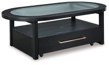 Signature Design by Ashley® T786-0 Winbardi - Black - Oval Cocktail Table