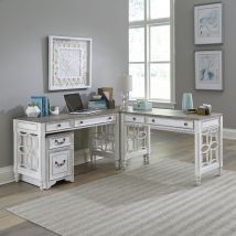 Liberty Furniture 244-HOJ-OLSLD Magnolia Manor - 5 Piece Home Office Set (L Shaped Desk With Corner Filler) - White