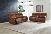 Ashley Furniture U11204/15/18 Healy Pier - 2 Pc. - Power Reclining Sofa, Power Reclining Loveseat With Console - Chocolate