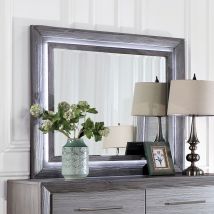 Furniture of America CM7468GY-M Raiden - Mirror With LED - Gray