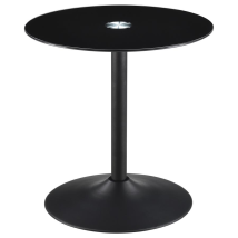 Coaster Fine Furniture 709687 Ganso - Round Metal End Table With Tempered Glass Top - Black