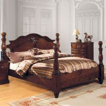 Furniture of America CM7571CK-BED Tuscan - California King Bed - Glossy Dark Pine