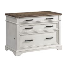 Intercon DK-HO-4230LF-RFO-C Drake - Lateral File Cabinet - Rustic White / French Oak