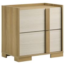 Coaster Fine Furniture 215652 Hyland - 2-Drawer Nightstand Bedside Table - Natural