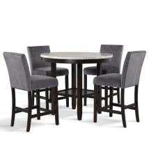 New Classic 41-400-GYRC4C New Classic 41-400-GYRC4C Celeste - Round Counter Table With 4 Chairs - Black / Gray