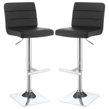 CoasterEveryday 120695 Bianca - Upholstered Adjustable Bar Stool (Set of 2) - Black