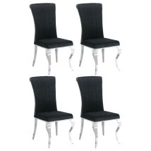 CoasterEssence 105072 Betty - Velvet Upholstered Dining Side Chair (Set of 4) - Black And Chrome