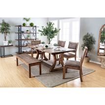 Furniture of America CM3829T-77-TABLE Gianna - 77" Dining Table - Rustic Oak / Brown