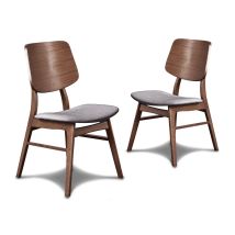 New Classic D1651-20-GRY New Classic D1651-20-GRY Oscar - Chair With Cushion (Set of 2) - Walnut / Dark Gray