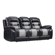 New Classic U7005-30-BKG New Classic U7005-30-BKG Nikko - Sofa With Dual Recliner - Black / Gray