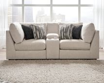 Signature Design by Ashley® 98707/77/57/77 Kellway - Bisque - Loveseat With Console 3 Pc Sectional