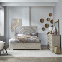 Liberty Furniture 902-BR-CPBDM Liberty Furniture 902-BR-CPBDM Belmar - 3 Piece Bedroom Set (California King Panel Bed, Dresser & Mirror) - Washed Taupe