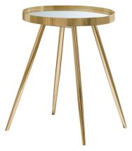 CoasterEssence 723917 Kaelyn - Round Mirror Top End Table - Gold