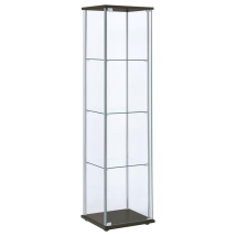 CoasterEveryday 950172 Bellatrix - 4-Shelf Clear Glass Curio Cabinet - Cappuccino
