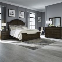 Liberty Furniture 512-BR-KPSDMN Arden Road - 4 Piece Bedroom Set (King Poster Bed, Dresser & Mirror, Nightstand) - Satin Cherry