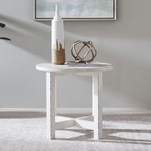 Liberty Furniture 142-OT1021 Liberty Furniture 142-OT1021 Backroads - Round End Table - Weathered White & Parchment Brown