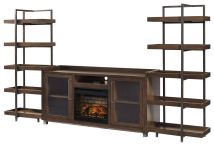 Ashley Furniture W633W6 Ashley Furniture W633W6 Starmore - 4 Pc. - Entertainment Center - 70" TV Stand With Faux Firebrick Fireplace Insert - Brown / Gunmetal