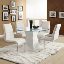 Furniture of America CM8371WH-T-TABLE Mauna - Round Dining Table - White