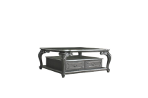 ACME 88830 House - Delphine - Coffee Table - Clear Glass & Charcoal Finish