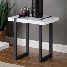 Furniture of America FOA4403E Eimear - End Table - White / Black