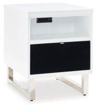 Ashley Furniture T756-7 Gardoni - Chair Side End Table - White / Black