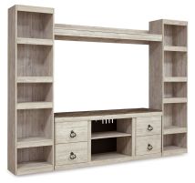 Signature Design by Ashley® EW0267W7 Willowton - Whitewash - 4-Piece Entertainment Center