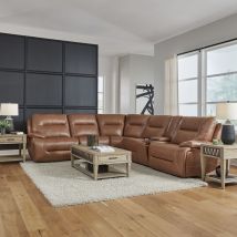 Liberty Furniture 7008SD-UPH-6PCSEC Cameron - 6 Piece Sectional - Dakota Saddle Leather