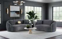 CoasterEveryday 504844-S2 Brookside - 2 Piece Velvet Upholstered Sofa Set - Dark Gray