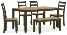 Ashley Furniture D401-325 Ashley Furniture D401-325 Gesthaven - Dining Room Table Set (Set of 6) - Natural / Green