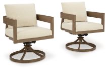 Ashley Furniture P671-602A Serene Bay - Swivel Chair With Cushion (Set of 2) - Dark Brown / White