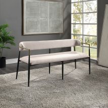 ACME DN02698A Jaramillo - Bench - Beige Chenille & Black Finish