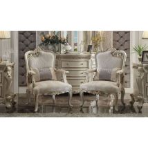 ACME 56884 Picardy - Chair - Fabric & Antique Pearl - 43"